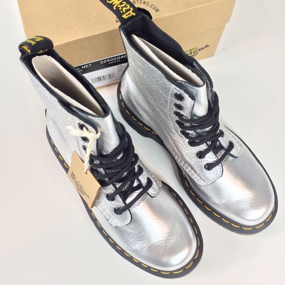 dr martens metallic silver